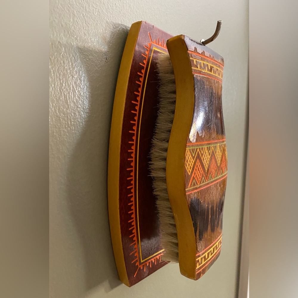 CCCP Vintage Wooden Clothes/ Shoe Brush , Handmade Brush with Wall Mount Hanger